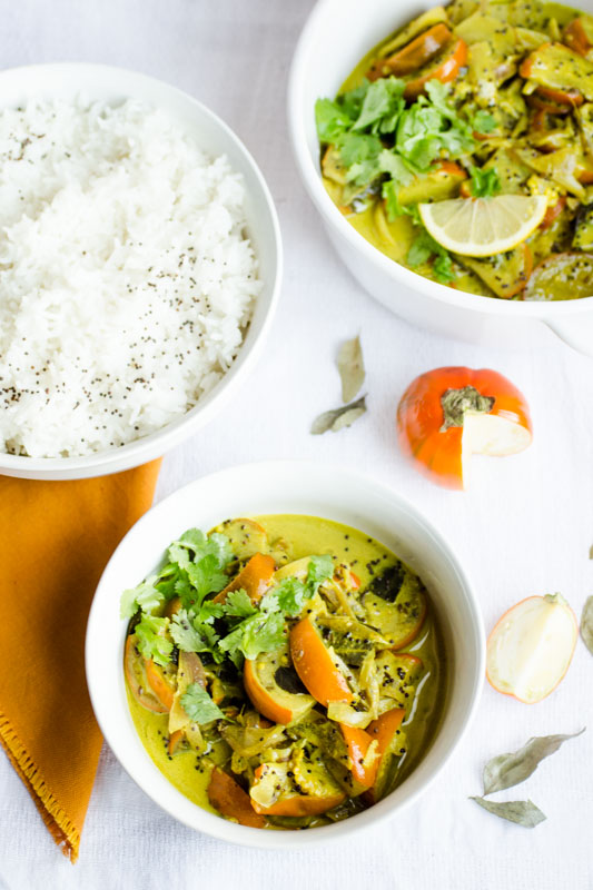 Sweet spiced red eggplant curry // vegan