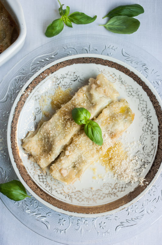 pinach and tofu (handmade) cannelloni // vegan