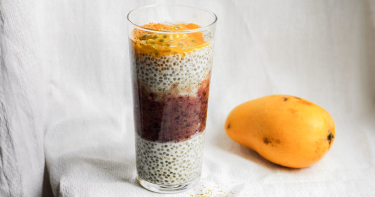 Blueberry and mango chia pudding {vegan + gluten free}