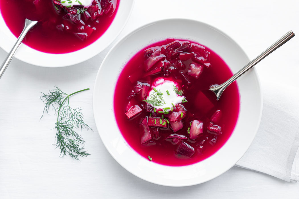 Summer borscht (cold beetroot soup) {vegan + gluten free} - Marta's Plants