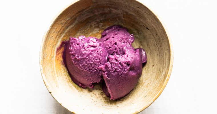 Ube (purple sweet potato) ice cream {vegan + gluten free}